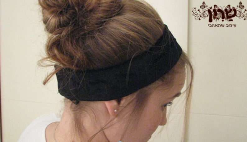 Non-Slip No Slip Headband Black Great for Tichel, Head scarves, wigs, Tichel, Head Coverings, Jewish Headcovering, Scarf, Bandana, Apron image 5