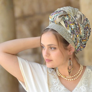 Paamon Treasure Tichel, Hair Snood, Head Scarf, Head Covering, Jewish Head Covering, Scarf, Bandana, Apron, Chemo, Pashmina, Volumizer, bobo image 10