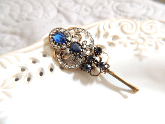 vreemd Hassy Psychologisch Blauwe Vintage Antieke Stijl Haar Pin Bruids haarspeld - Etsy Nederland