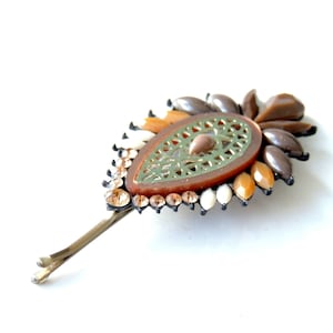Bohemian Unique Hair Pin handmade for your hair or on your tichel Clips bobby hairclips pin hair pin vintage pin, Brown Pin