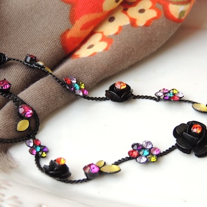 Amazing Shiny Black & Colorful Necklace Beautiful and Special Ethic Accessories, Long Beaded Necklace ,Bohemian Turquoise Necklace