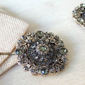 Baroque Hair Pin, Sparkle Grey Handmade Hair Pin, Antique Jewelry , Bridal Hairpin, Veil,  Jewelry, Accessories, Hair pin, Bobby Pin