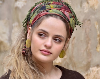 AHAVA Headscarf TICHEL, Hair Snood, Head Scarf, Head Covering, Jewish headcovering, Scarf, Bandana, Apron