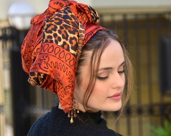 Marigold Headscarf, Turban, Tichel, Hair Snood, Head Scarf, Head Covering, Jewish Head Covering, Scarf, Apron, Headwrap, Chemo, Foulard