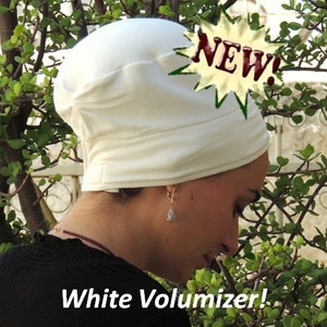 White Volumizer & Anti Slip Headband-NEW-All In One Hat-Great under Head Scarves, wigs, Chemo, Head Coverings Volumizing Hijab Headpiece image 2