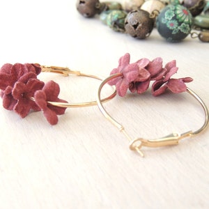 Amazing Flower Hoops Hanging Earrings Dangle Earrings for her, Handmade Earrings, Bridal Jewelry, Floral earrings, Dangle Earrings