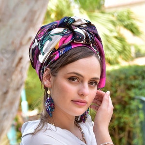 Irus Satin Headscarf, Turban, Tichel, Hair Snood, Head Scarf, Head Covering, Jewish Head Covering, Scarf, Apron, Headwrap, Chemo, Foulard