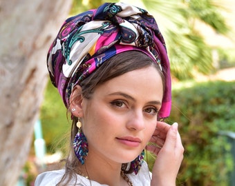 Irus Satin Kopftuch, Turban, Tichel, Haarschal, Kopftuch, Kopfbedeckung, Jüdische Kopfbedeckung, Schal, Schürze, Kopftuch, Chemo, Foulard