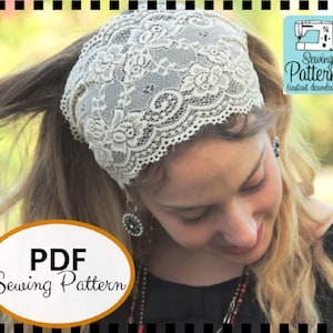 Lace Headband PATTERN How To Sew Your Lace Bandana PDF Hair Snood Head Covering PATTERNS Jewish Headcovering Headscarf Bandana Apron