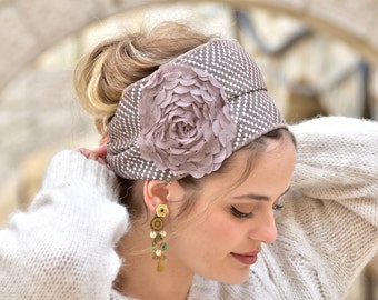 ROTEM Flower Headband, Bandana, Tichel, Chemo, Hair Snood, Head Scarf, Head Covering, Jewish Headcovering, Bandana, Loss Hair