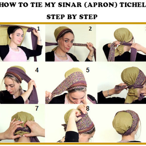 How To Tie My SINAR TICHEL,How to wrap a head scarf,Hair Snood, Head Scarf,Head Covering,jewish headcovering,Scarf,Bandana,apron