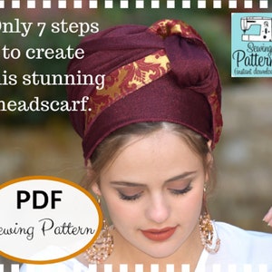 How To Sew Your Lovely Blast HEADSCARF TICHEL Snood Pattern and Tutorial Instant Download Head Covering PATTERN Jewish Headcovering