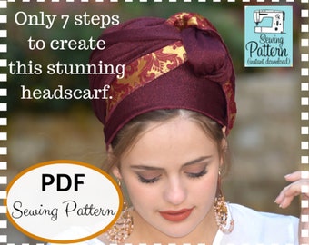 How To Sew Your Lovely Blast HEADSCARF TICHEL Snood Pattern and Tutorial Instant Download Head Covering PATTERN Jewish Headcovering