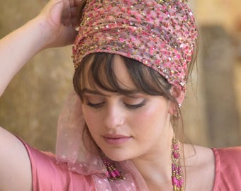 Flamingo Tolles Stirnband Tichel, Bandana, Snood, Kopftuch, Kopfbedeckung, Jüdische Kopfbedeckung, Schal, Bandana, Schürze, Haar-Verlust, Chemo