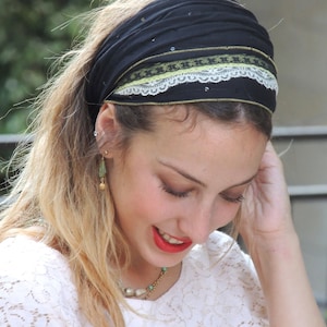 CARMEL Headband tichel  ,Snood, Head Scarf,Head Covering,jewish headcovering,Scarf,Bandana,apron
