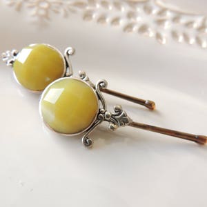 Original grün gelb Vintage Braut Haarnadel, Haar-Accessoire, Schmuck, Silber alte Haarspange, Haar anheften, tolle Vintage Style Pin, Bobby Pin