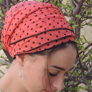 How To Tie My SCARF TICHEL,Hair Snood, Head Scarf,Head Covering,jewish headcovering,Scarf,Bandana,apron, Mitpachat,chemo, Hair Loss,Modesty image 2