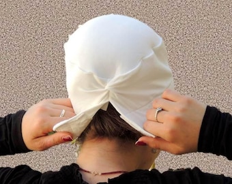 White Volumizer & Anti Slip Headband-NEW-All In One Hat-Great under Head Scarves, Wigs, Chemo, Head Coverings Volumizing Hijab Headpiece