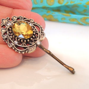 Antike Vintage Gold Gelb Braut Haarnadel, Haar Accessoire, Schmuck, Bronze Haarspange, Haarnadel, Erstaunliche Vintage Style Pin, Bobby Pins