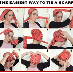 How To Tie My SCARF TICHEL,Hair Snood, Head Scarf,Head Covering,jewish headcovering,Scarf,Bandana,apron, Mitpachat,chemo, Hair Loss,Modesty image 1