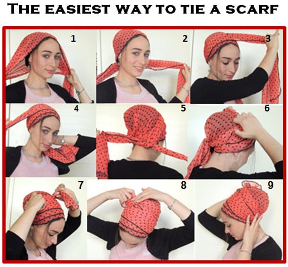 How to Tie My SCARF Tichel,hair Snood, Head Scarf,head Covering