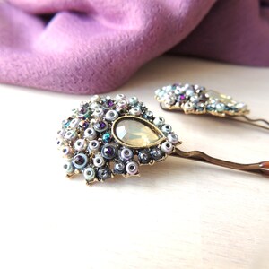 Glänzende bunte Perlen Haarnadel, Braut Haarnadel, Schmuck, Haarspange, Haarnadel, erstaunliche Vintage Stil Haarspange mit Perlen & Stein, Bobby Pins