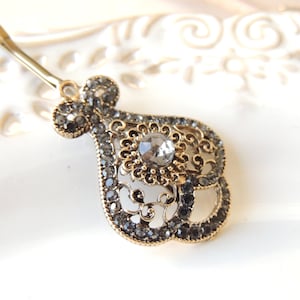 Victorian Hair Pin, Sparkle Grey Handmade Hair Pin, Antique Jewelry , Bridal Hairpin, Veil,  Jewelry, Accessories, Hair pin, Bobby Pin