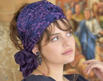 Iris Wunderschönes Stirnband, Amazing Bandana, Tichel, Haar Snood, Kopftuch, Haar Bedeckung, Jüdische Kopfbedeckung, Schal, Bandana, Schürze, Chemo