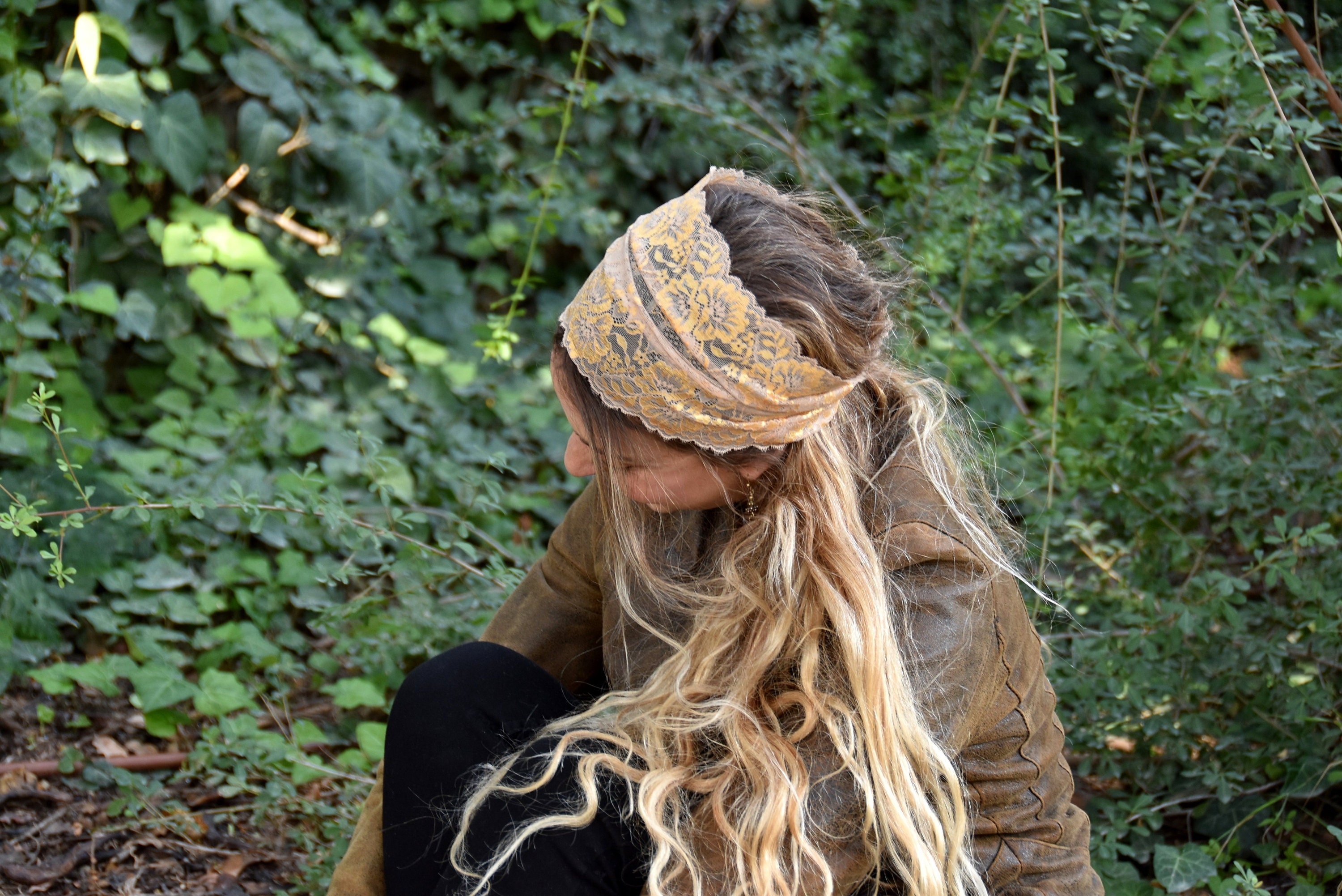 Stunning Cream & Yellow Embellished Lace Headband Bandana | Etsy