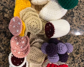 Charcuterie board bundle  // crochet food // amigurumi // play food