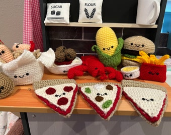 Dinner party pals bundle  // crochet food // amigurumi // play food
