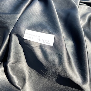 Fabulous Quality 100% Pure Silk Satin Charmeuse Wide Fabrics - BLACK!!!
