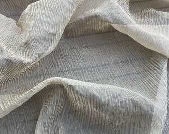 Exquisite Quality Silk Tissue Pleated / Crushed - WHITE/ GOLD!!!
