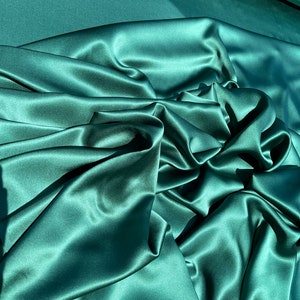 Fabulous Quality Pure 100% Silk Satin Charmeuse Wide Fabrics - FOREST GREEN!!!
