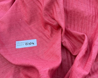 100% Silk, 2 Ply Raw Silk Matka, Coral Shade, 44" Wide, By The Yard - Apparel Suits!!