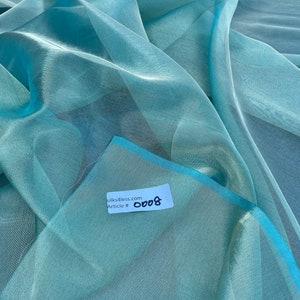 Fabulous Quality Silk Metallic Organza Plain Or Tissue Silk Plain - TURQUOISE/ GOLD!!!