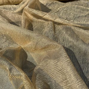 Seidentuch Sheer Plissee, lose Ware - WEISS/ GOLD!!!