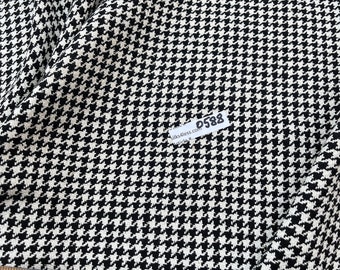Black and White Houndstooth Raw Silk Matka Tweed Fabric, 54" Wide, By Yard - Apparel/Home Decor!!!!