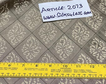 100% Silk Shantung Quilt in Olive Gold, Block Printed, By The Yard - Home Decor/Accessories!!!