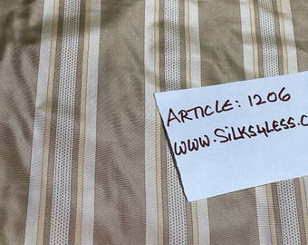 100% Silk Taffeta Satin Weave Dobby Stripes, By The Yard - BEIGE/CREAM/NATURAL!!!
