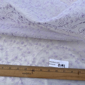 Exquisite Quality Silk Organza Embroidery- WHITE/ LILAC!!!