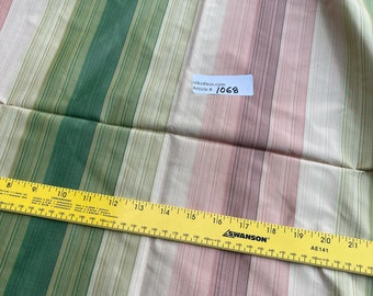 100% Silk Taffeta Stripes In Greens/ Peach, 54" Wide, By Yard - Home Decor/Apparel!!!
