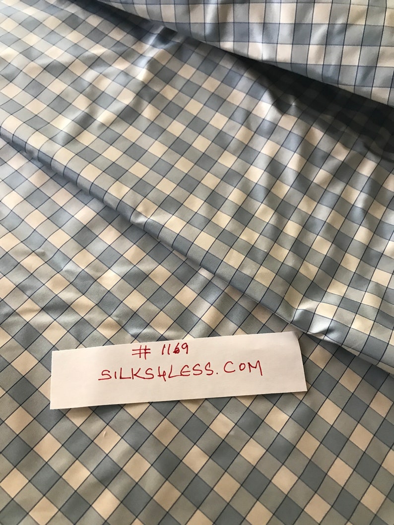 100 Silk Taffeta Gingham Check 5455 Wide by the Etsy