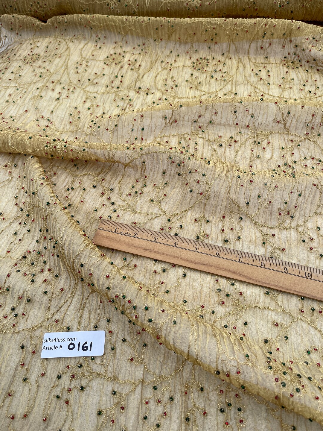 Tissue Golden Hand Embroidered Skirt Set