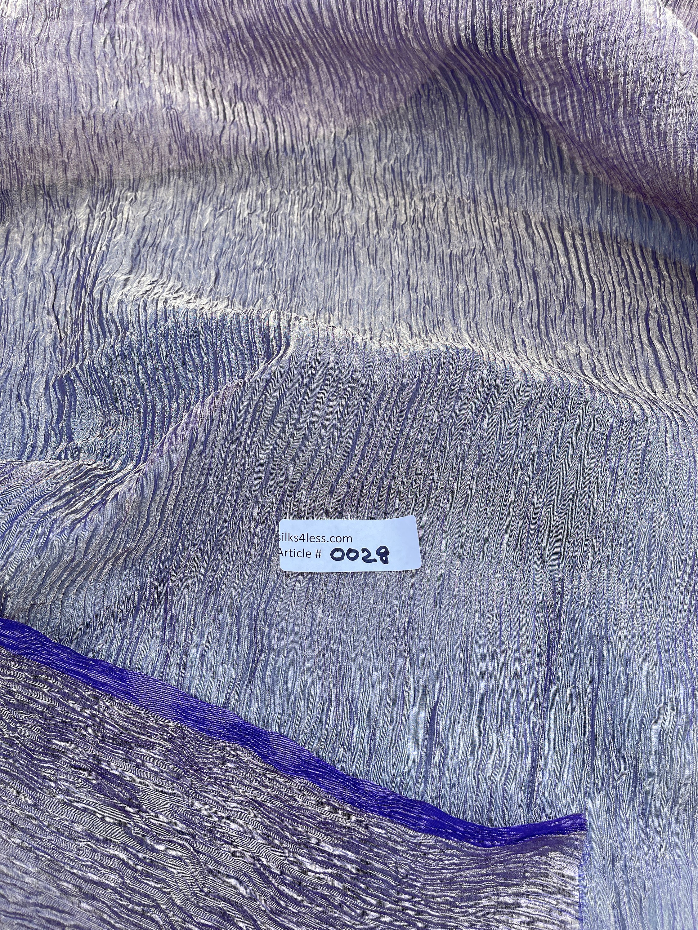 Exquisite Quality Silk Tissue Pleated / Crushed - PURPLE/GOLD!!!