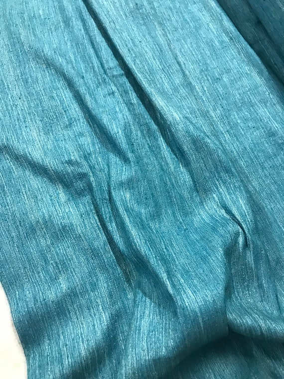 Tussah Silk Turquoise 100% Silk Great Quality Heavy Fabric | Etsy