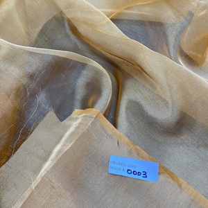 Seidenmetallic-Organza, transparent, einfarbig oder Seidenpapier, 112 cm breit, Großpackung, BRAUN/GOLD - Heimdeko/Bekleidung/Accessoires!!!