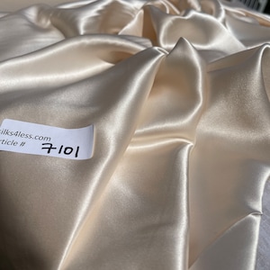 Fabulous Quality Pure 100% Silk Satin Charmeuse Wide Fabrics - LIGHT PEACH!!!