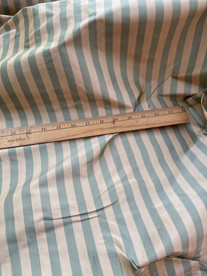 Designer Quality Silk Taffeta Stripes IVORY/ GREENS - Etsy