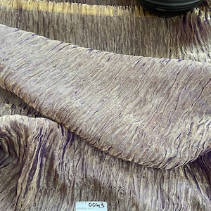 Exquisite Quality Silk Tissue Wide Pleated/ Crushed - PURPLE/ GOLD!!!